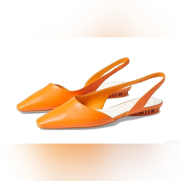 Franco Sarto Riva Mandarin Leather Franco Sarto Slingback Flats SZ 8 NEW - Picture 1 of 8